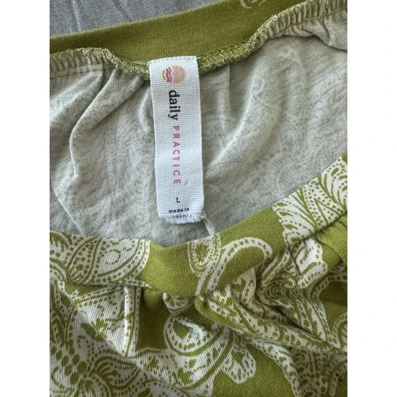 Daily Practice Green Paisley Midi Dress L Puff Sleeve Cottagecore Grandma Flowy - Picture 5 of 8